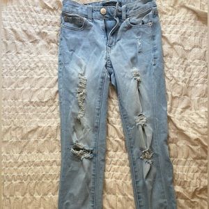 Ripped Light Wash Aeropostale High Rise Jeggings